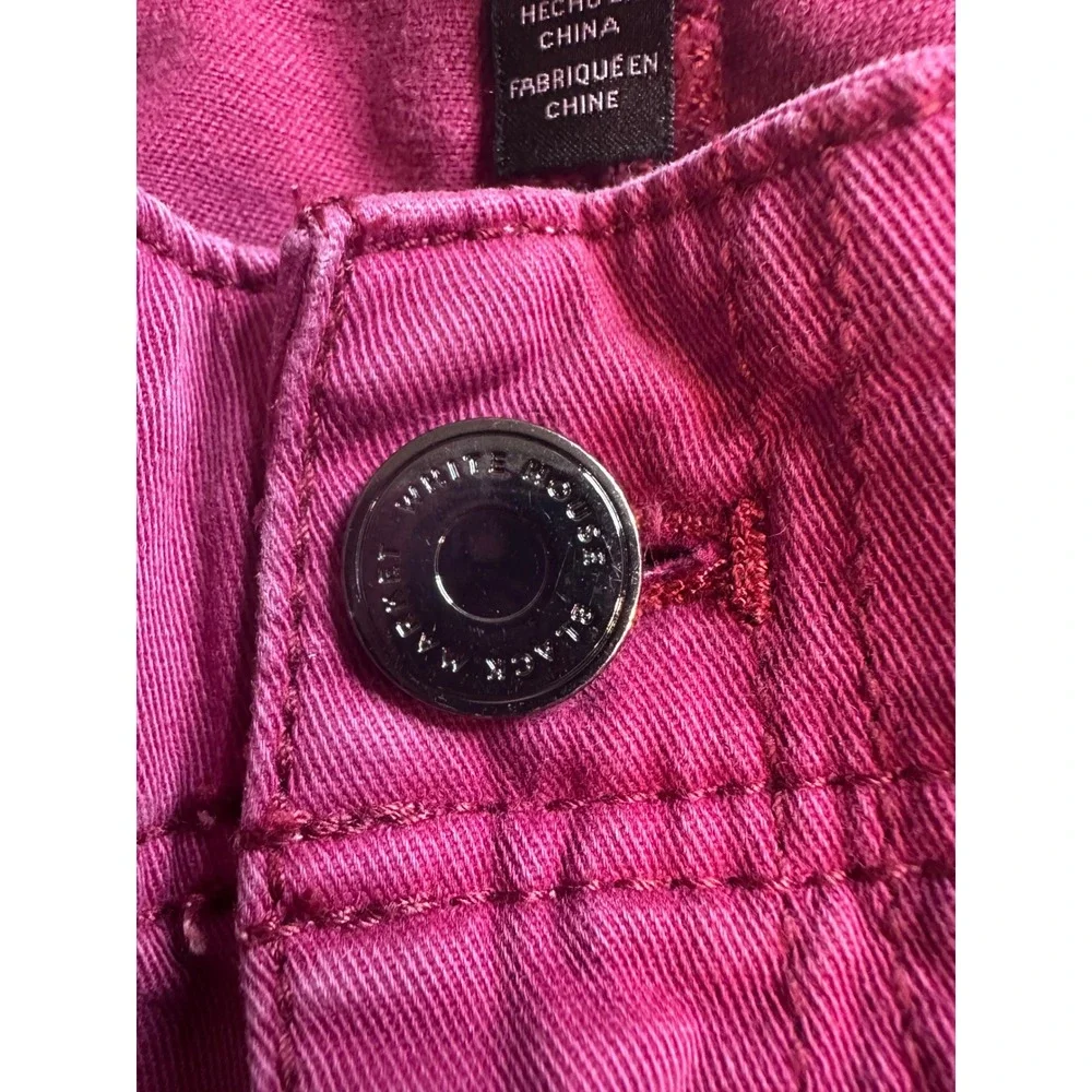 White House Black Market The Straight Crop Pants Womens 2 Magenta Pink Casual - Picture 8 of 16